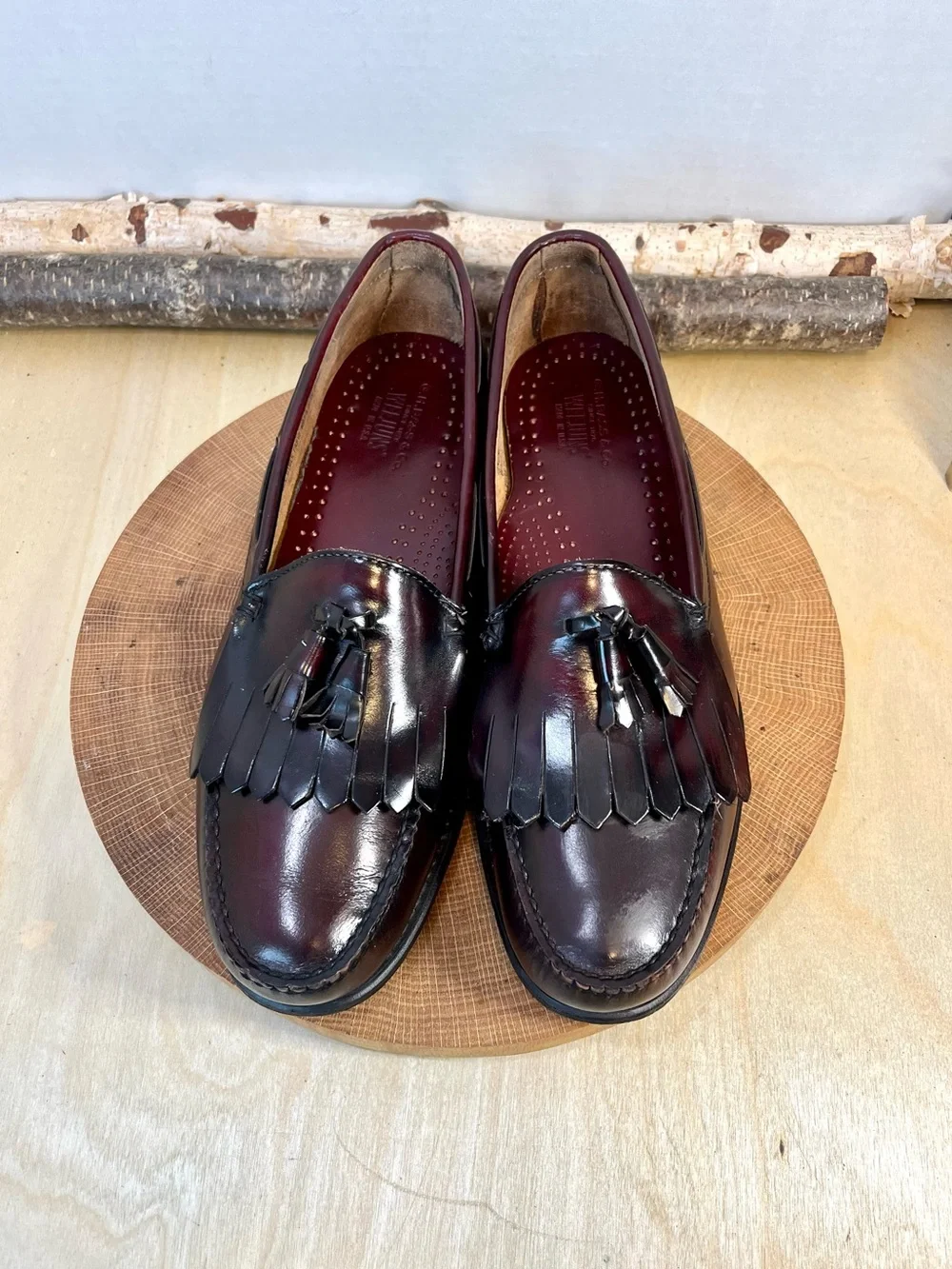Vintage Weejun Layton Burgundy Tassel Kiltie Loafers Made in USA Size 10.5D